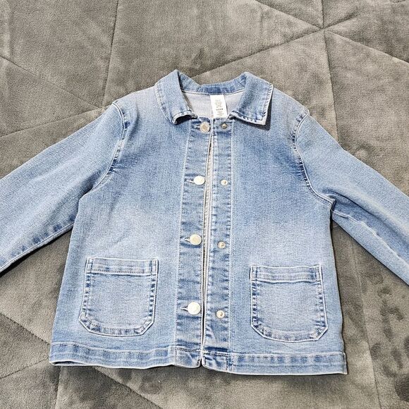 H&M Girls Stretch Blue Jean Denim Jacket Size 7-8 NEW without Tags - Picture 1 of 7